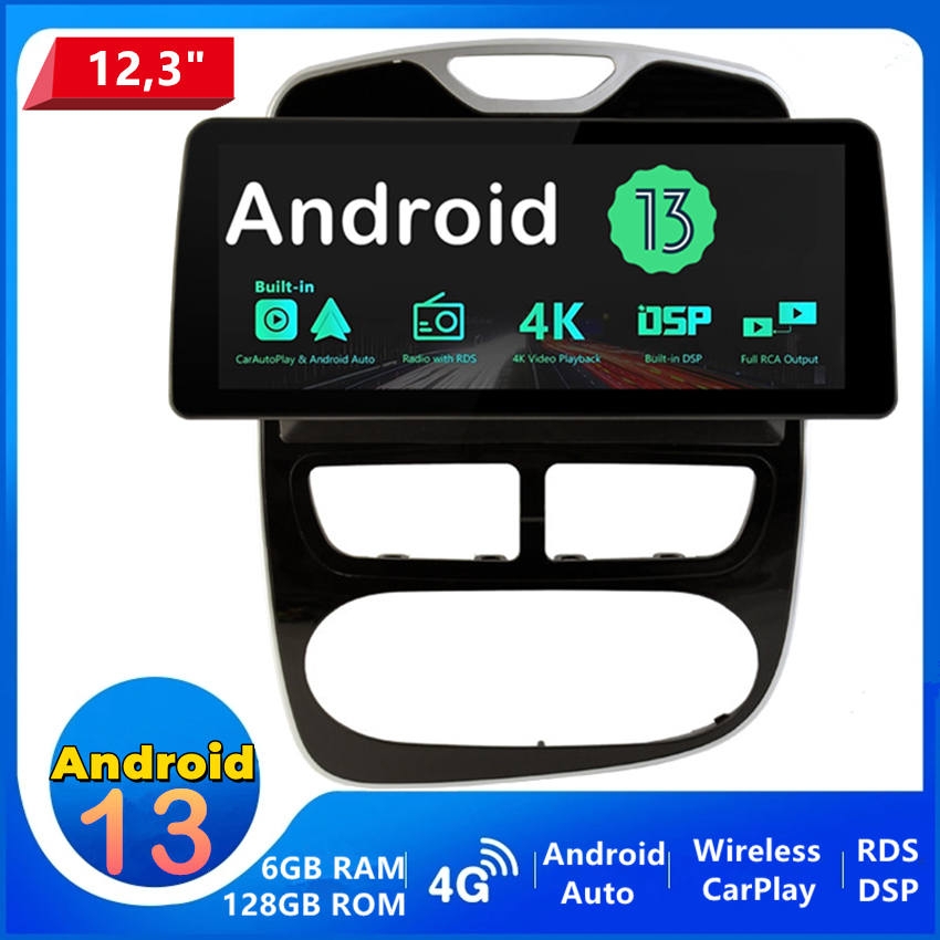 Renault Clio Android Autoradio Lettore Dvd Con Pollici Qled